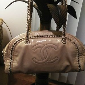 Authentic Chanel Patent Ligne Bowler
